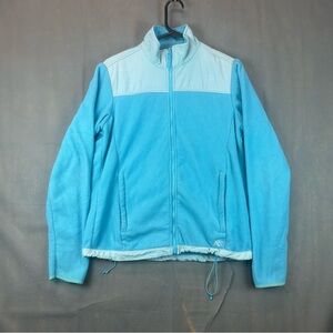 Aeropostale Jacket Womens Size Large Light Blue Fleece Full Zip Inner Pockets